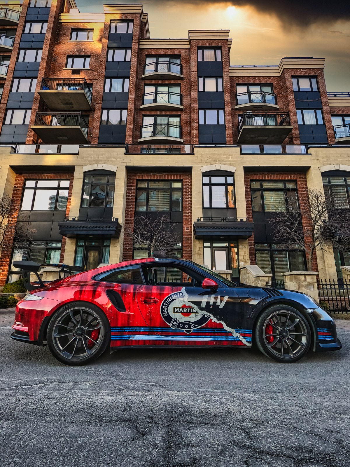 Branded car on location, downtown Montreal